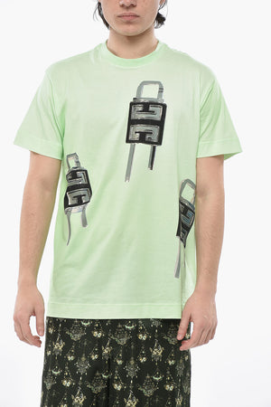 Rundhals-T-Shirt LOCK aus Baumwolle mit Print