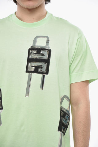 Rundhals-T-Shirt LOCK aus Baumwolle mit Print