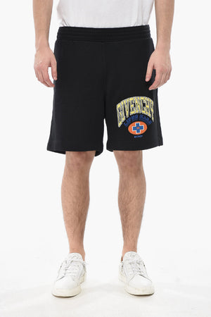 Shorts in Cotone Garzato LIFE'S HARD con Ricamo