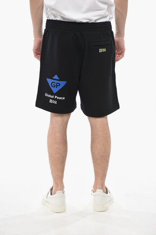 Geraute Baumwoll-Shorts LIFE'S HARD Mit Stickerei