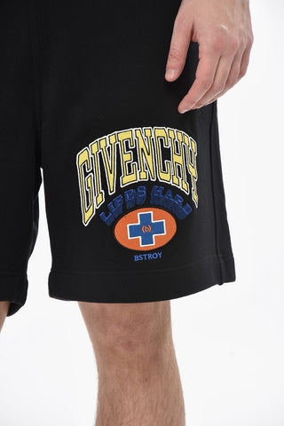 Geraute Baumwoll-Shorts LIFE'S HARD Mit Stickerei