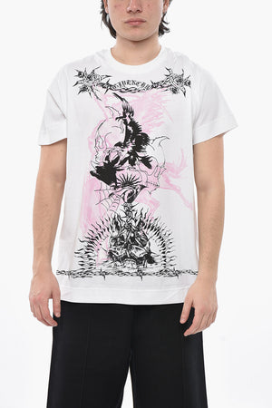 Cotton Crewneck T-Shirt TATTOO with Print