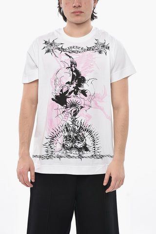 Rundhals-T-Shirt TATTOO aus Baumwolle mit Print