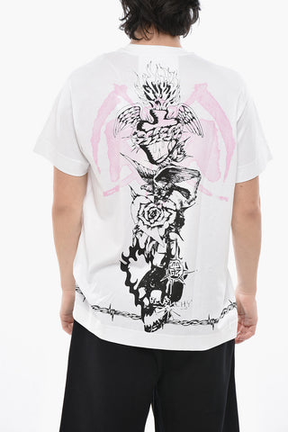 Rundhals-T-Shirt TATTOO aus Baumwolle mit Print