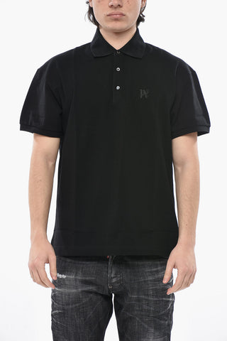 Polo in Cotone Piquet con Monogram Tono su Tono