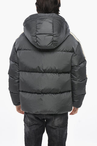 Nylon-Steppjacke Mit Kontrastierenden Seitenstreifen