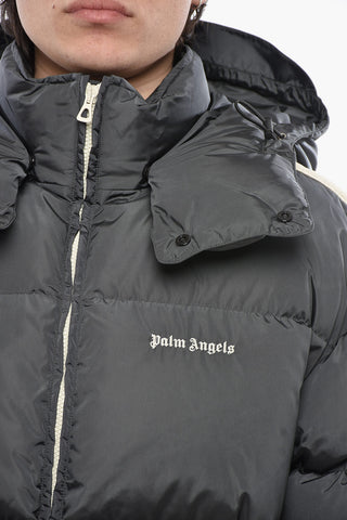 Nylon Puffer Jacket With Contrasting Side Stripes