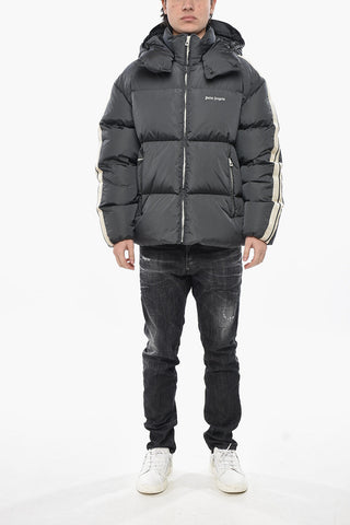 Nylon-Steppjacke Mit Kontrastierenden Seitenstreifen