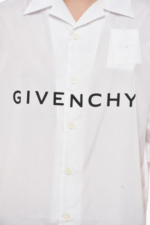 Cotton Bowling Shirt with Printed Logo