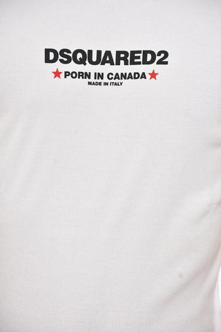 Slim-Fit-Rundhals-T-Shirt mit Rippenstruktur