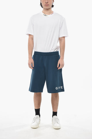 Aufgerautes Jersey-Shorts Mit Bedrucktem Logo