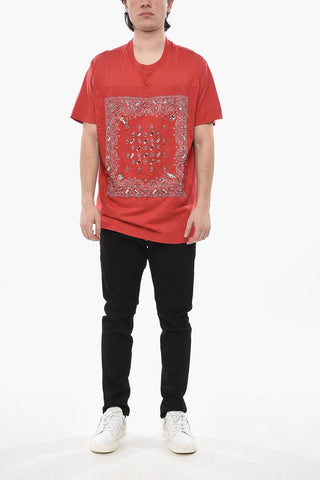 Rundhals-T-Shirt BANDANA mit Kristallen und Ringen