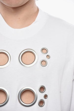 Oversize T-Shirt Aus Baumwolle Mit Dekorativen Ösen