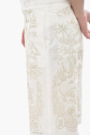Cotton Shorts with All-Over Embroidery