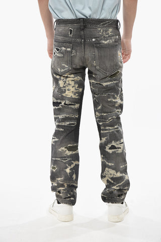 Distressed Regular-Fit-Jeans mit 20 cm Aufnähern