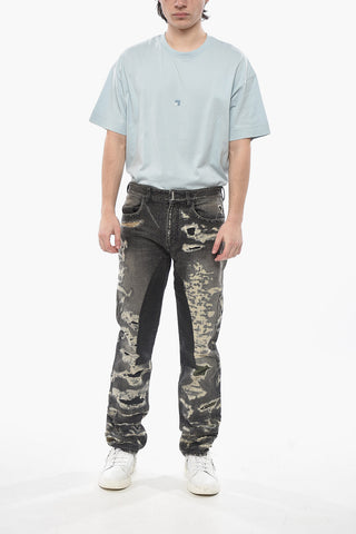 Distressed Regular-Fit-Jeans mit 20 cm Aufnähern