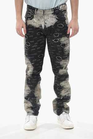 Jeans Distressed Effetto Vissuto con Passanti 20cm