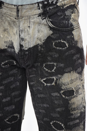 Jeans Distressed Effetto Vissuto con Passanti 20cm