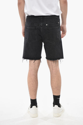 Denim-Shorts mit rohem Saum
