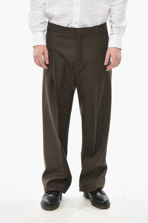 Woll-Twillhose im Straight-Fit mit einer Bundfalte