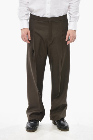 Woll-Twillhose im Straight-Fit mit einer Bundfalte