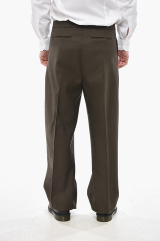 Woll-Twillhose im Straight-Fit mit einer Bundfalte