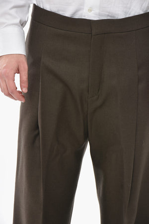 Woll-Twillhose im Straight-Fit mit einer Bundfalte