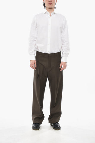 Woll-Twillhose im Straight-Fit mit einer Bundfalte