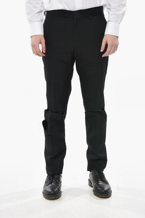 Hose aus Wolle mit Cut-out-Details aus Satin