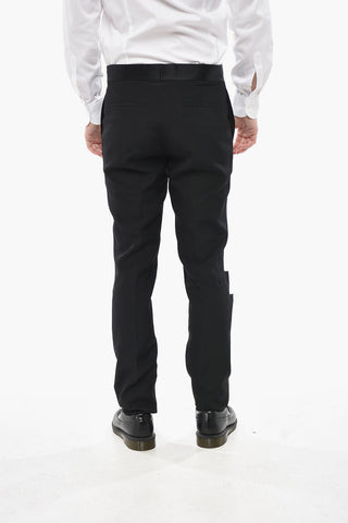 Hose aus Wolle mit Cut-out-Details aus Satin