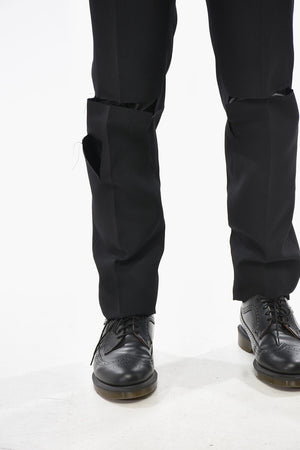 Hose aus Wolle mit Cut-out-Details aus Satin