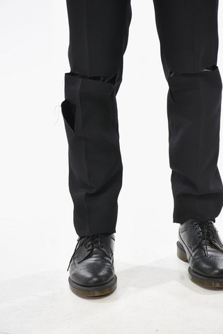 Hose aus Wolle mit Cut-out-Details aus Satin