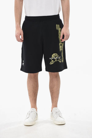 Shorts in Cotone Garzato GRAFFITI con Stampa