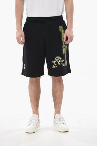 Shorts Aus Gebürsteter Baumwolle GRAFFITI Mit Print