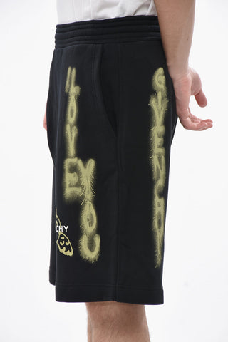 Shorts Aus Gebürsteter Baumwolle GRAFFITI Mit Print