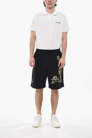 Shorts Aus Gebürsteter Baumwolle GRAFFITI Mit Print