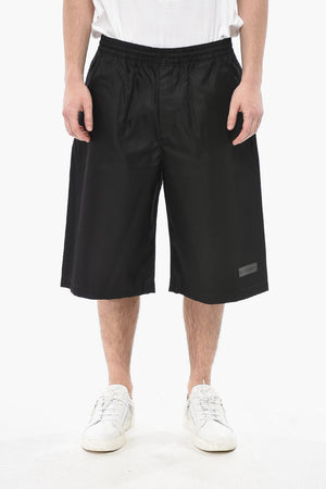 Nylon-Shorts mit elastischem Bund und Kordelzug