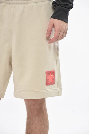 Shorts aus angerauter Baumwolle mit Frottee-Logo