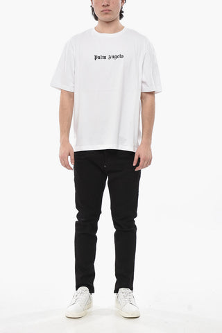 Rundhalsshirt Uni Mit Kontrastierendem Logo