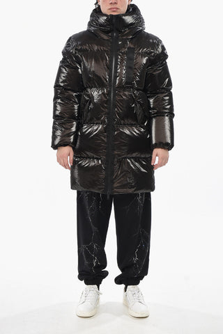 Coated Nylon Puffer Jacket With Front Zip
