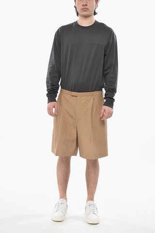 Chino-Shorts aus Leinen und Seide mit zwei Bundfalten
