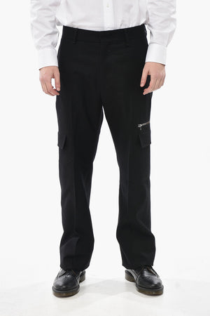 Cargohose aus Wollstoff mit verdecktem Verschluss