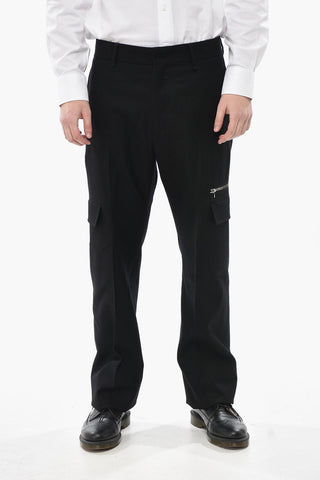 Cargohose aus Wollstoff mit verdecktem Verschluss