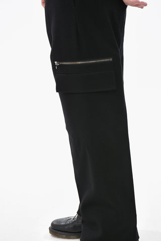 Cargohose aus Wollstoff mit verdecktem Verschluss