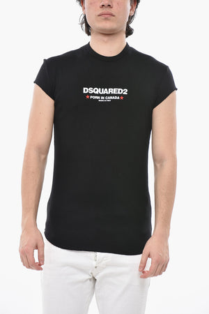 Slim-Fit-Rundhals-T-Shirt mit Rippenstruktur