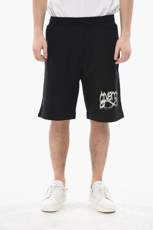 Shorts Aus Gebürsteter Baumwolle GRAFFITI Mit Print