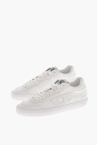 Leather Low-Top Sneakers S-LEROJI Solid-Color With Tone-On-Tone Monogram