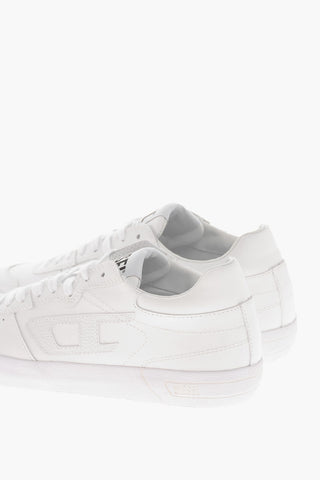 Low-Top-Sneaker S-LEROJI aus Leder uni mit Ton-in-Ton-Monogramm