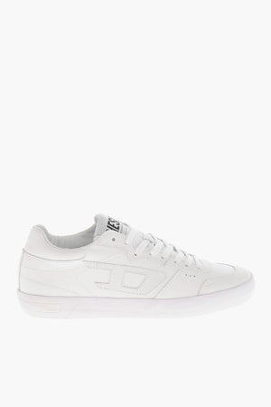 Low-Top-Sneaker S-LEROJI aus Leder uni mit Ton-in-Ton-Monogramm