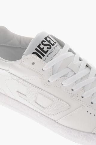 Low-Top-Sneaker S-LEROJI aus Leder uni mit Ton-in-Ton-Monogramm
